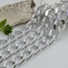 Catena grumetta colore argento 14 x 19 mm spessore 4 mm filo rotondo 1mt in alluminio per le tue creazioni!