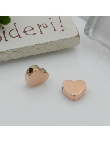 Distanziatore cuore piatto acciaio 7 x 8 mm foro 1.8 mm 1pz Gioie d'Oriente