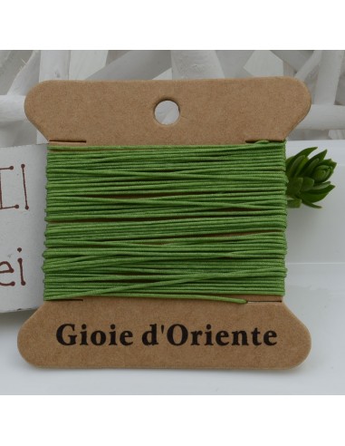 5 MT CORDINO FILO COLORE VERDE MILITARE CHIARO 8 PER BRACCIALE E COLLANA per fai da te