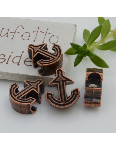 Distanziatori foro largo forma ancora rame 16 x 13 mm 4pz Gioie d'Oriente
