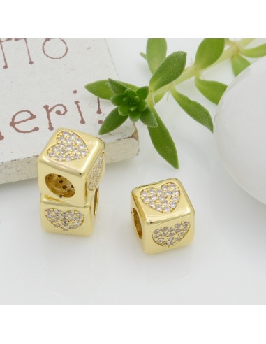 Cubetti strass oro vari disegni 7.5 mm foro 3.5 mm 1 pz per le tue creazioni fai da te!!