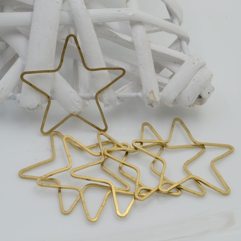 Cerchio vuoto chiuso forma stella in ottone naturale spessore 1 mm 6 pz varie misure per le tue creazioni!!!