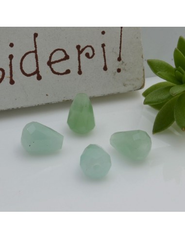 Pietre dure a forma di goccia sfaccettata giada verde 5 x 8 mm 2 pz per le tue creazioni!!!