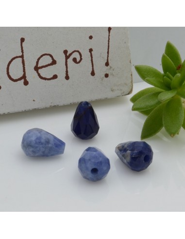 Pietre dure a forma di goccia sfaccettata sodalite 5 x 8 mm 2 pz per le tue creazioni!!!