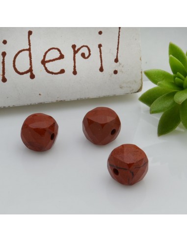 Pietra dura cubo sfaccettato diaspro rosso 5mm 1pz |GDO