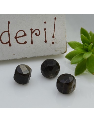 Cubo sfaccettato in occhi di gatto 5 mm 1pz - Gioie d'Oriente