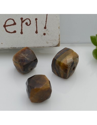 Cubo sfaccettato in occhi di gatto 6.5 mm 1pz - Gioie d'Oriente
