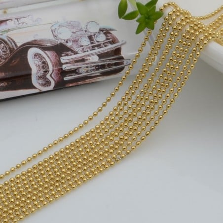 Catena a pallini in acciaio inossidabile oro 1 mt Gioie d'Oriente