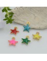 Ciondolo a forma di stella in acciaio inossidabile smaltato sopra e sotto base oro 1 pz 10 x 8 mm per le tue creazioni