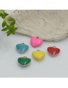Ciondolo a forma di Cuore smaltato in Acciaio oro rosa 7mm 1pz | GDO