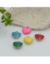 Ciondolo cuore smaltato in acciaio inox oro 7 mm 1pz Gioie d'Oriente