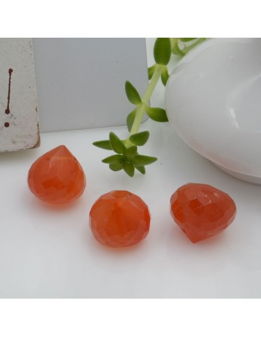 Pietre dure corniola a forma di goccia sfaccettato 9 mm 1 pz per le tue creazioni!!!