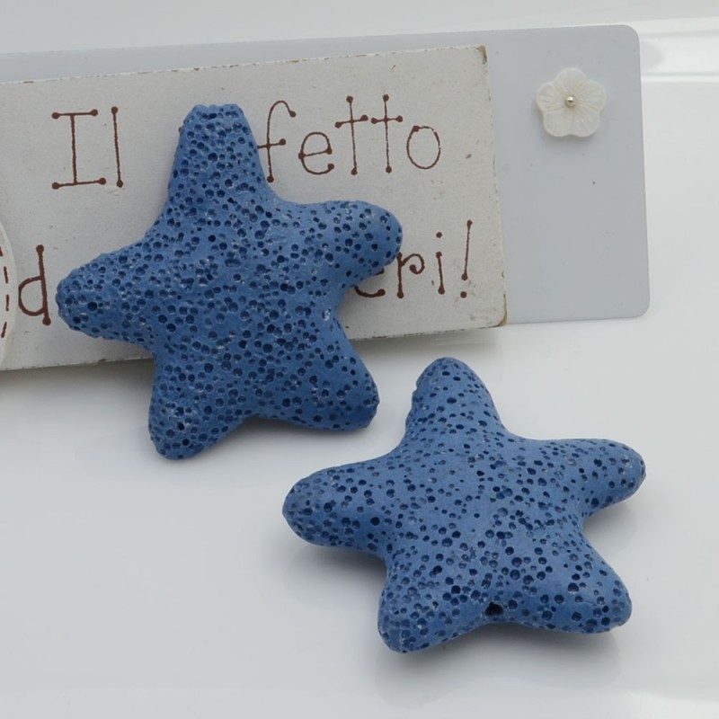 Stella marina in pietra lavica colorata 39x42 mm 1pz Gioie d'Oriente