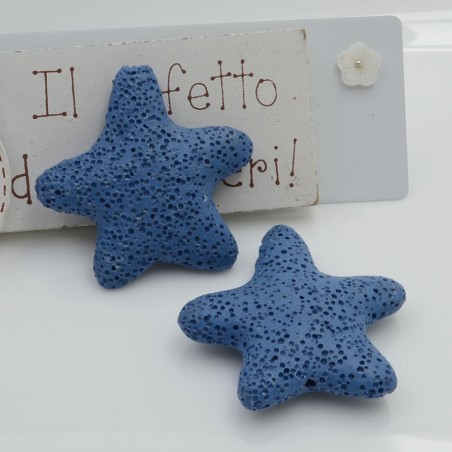 Stella marina in pietra lavica colorata 39x42 mm 1pz Gioie d'Oriente