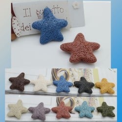 Stella marina in pietra lavica colorata 39x42 mm 1pz Gioie d'Oriente