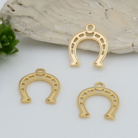 Ciondolo ferro di cavallo in argento 925 rodiato 12 x 9 mm 1pz Gioie d'Oriente