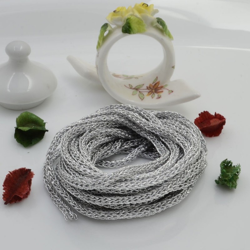 Filo Tricotin Lurex colore argento 4mm 3mt GDO