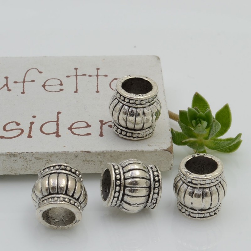 Distanziatori foro largo 9 mm 4 pz colore argento per bracciale collana per le tue creazioni!!