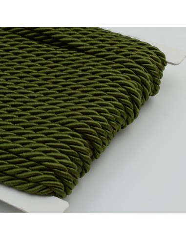 Filo cordino ritorto 3 capi intrecciati verde militare spessore 3.5 mm 3MT per le tue creazioni n 41