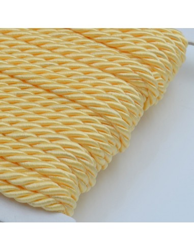 Filo cordino ritorto 3 capi intrecciati giallo chiaro spessore 3.5 mm 3MT per le tue creazioni n 35