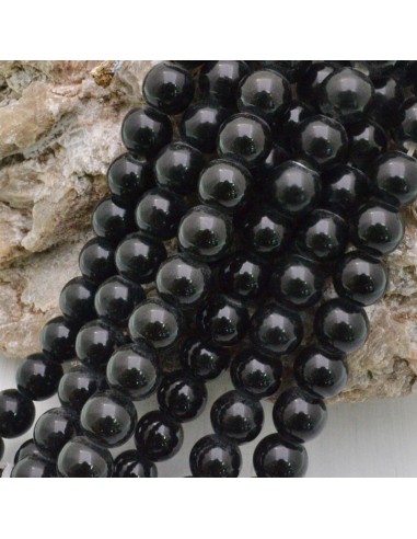 Filo di perle rotonde in ceramica smaltata 8 mm 47pz Gioie d'Oriente