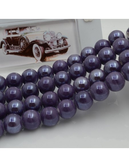 Filo di perle rotonde in ceramica smaltata 10 mm 33pz Gioie d'Oriente
