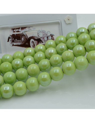 Filo di perle rotonde in ceramica smaltata 10 mm 33pz Gioie d'Oriente