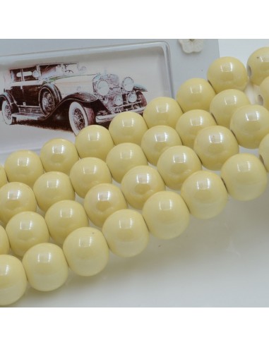 Filo di perle rotonde in ceramica smaltata 10 mm 33pz Gioie d'Oriente