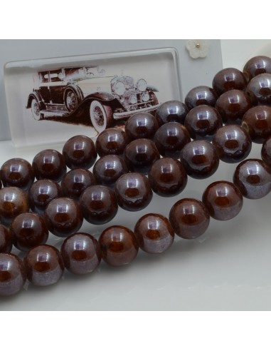 Filo di perle rotonde in ceramica smaltata 10 mm 33pz Gioie d'Oriente