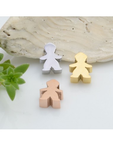Distanziatore perline in acciaio inossidabile bimbo piatto 8 x 6 mm foro 1.5 mm 1 pz per le tue creazioni!!