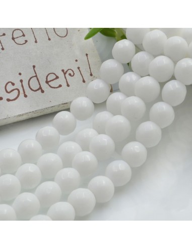 Filo pietre Agata bianca sfaccettata tonda 6mm 65pz | GDO