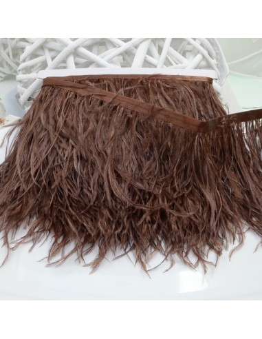 Frange Piume di struzzo colore Marrone altezza max 16cm lunghezza 20cm GDO | Gioie d'Oriente