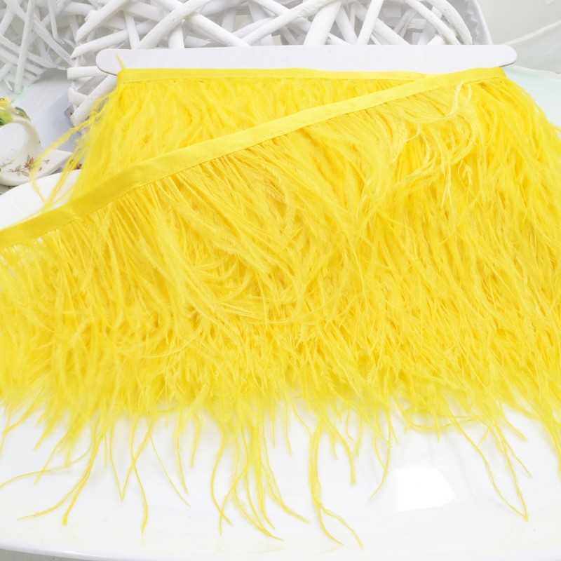 Frange Piume di struzzo colore Giallo altezza max 16cm lunghezza 20cm GDO | Gioie d'Oriente