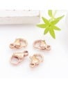 Chiusura moschettone in acciaio inox oro rosa varie misure 2pz Gioie d'Oriente