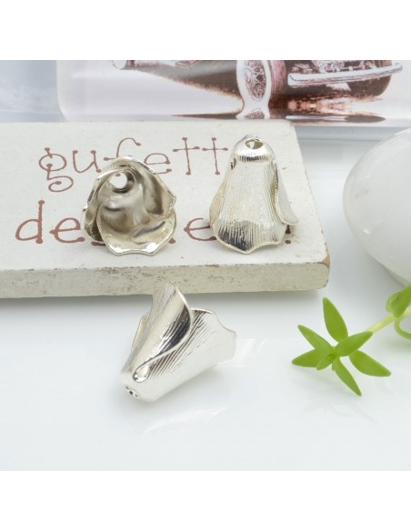 Copriperla fiore in ottone 12mm variante In Ottone - Argento Gioie d'Oriente