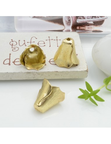 Copriperla fiore in ottone 12mm variante In Ottone - Oro Gioie d'Oriente