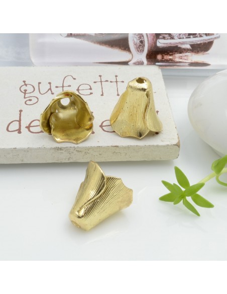 Copriperla fiore in ottone 12mm variante In Ottone - Oro Gioie d'Oriente