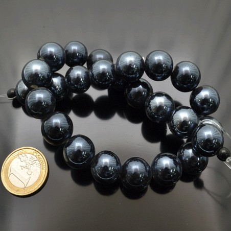 Filo di perle rotonde in ceramica smaltata 16-18 mm 22pz Gioie d'Oriente