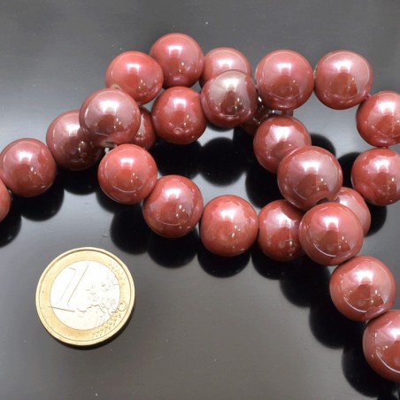 Filo di perle rotonde in ceramica smaltata 16-18 mm 22pz Gioie d'Oriente