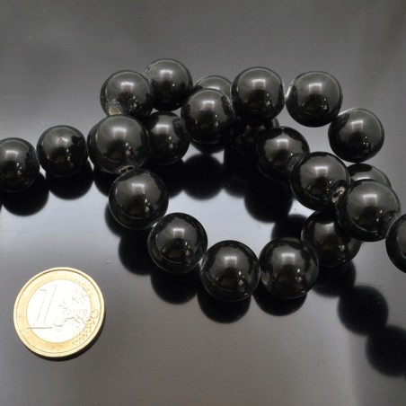Filo di perle rotonde in ceramica smaltata 16-18 mm 22pz Gioie d'Oriente