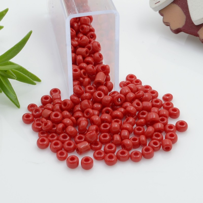 Perline di conteria perline di vetro colore rosso fragola 3 mm