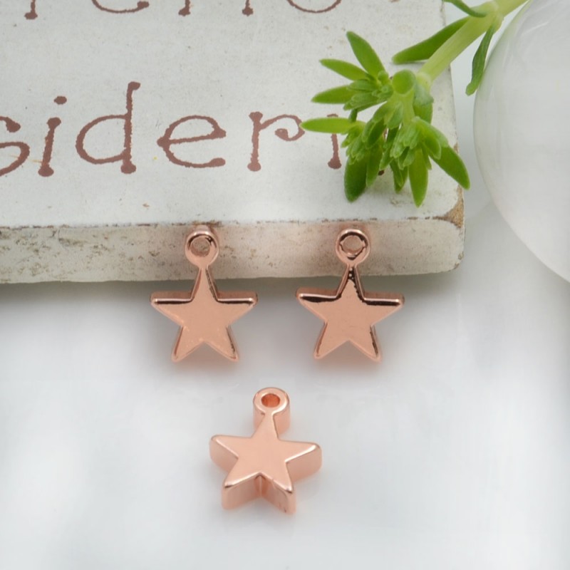 Ciondoli stella in ottone liscio 8x6 mm 2pz Gioie d'Oriente