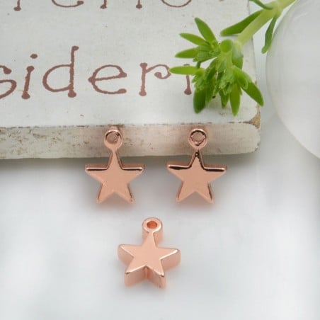 Ciondoli stella in ottone liscio 8x6 mm 2pz Gioie d'Oriente