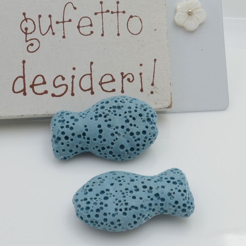 Pietra lavica pesce tiffany 26x16mm 1pz Gioie d'Oriente