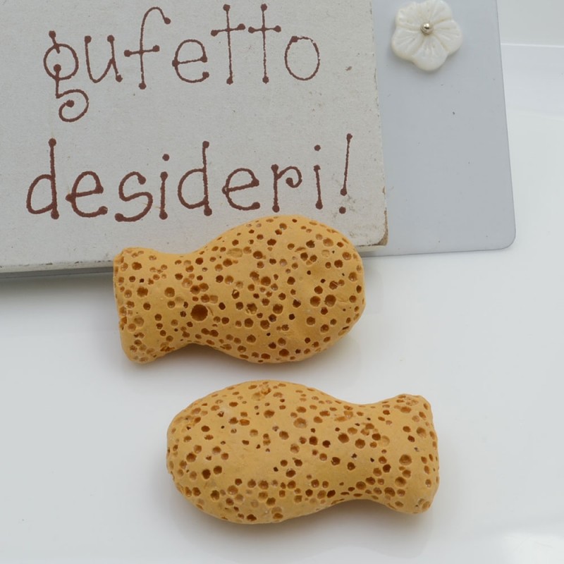 Pietra lavica pesce giallo 26x16mm 1pz Gioie d'Oriente