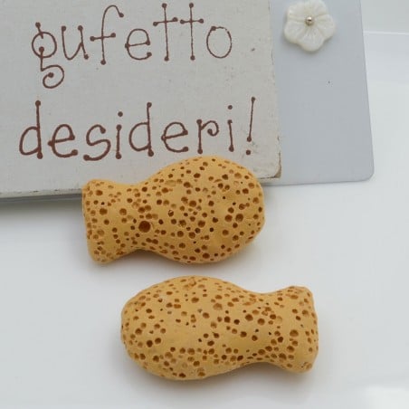 Pietra lavica pesce giallo 26x16mm 1pz Gioie d'Oriente