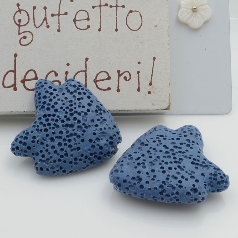 Pietra lavica pesce angelo celeste 26x25mm 1pz Gioie d'Oriente