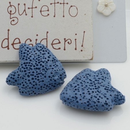 Pietra lavica pesce angelo celeste 26x25mm 1pz Gioie d'Oriente
