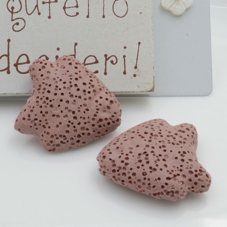 Pietra lavica pesce angelo rosa antico 26x25mm 1pz Gioie d'Oriente