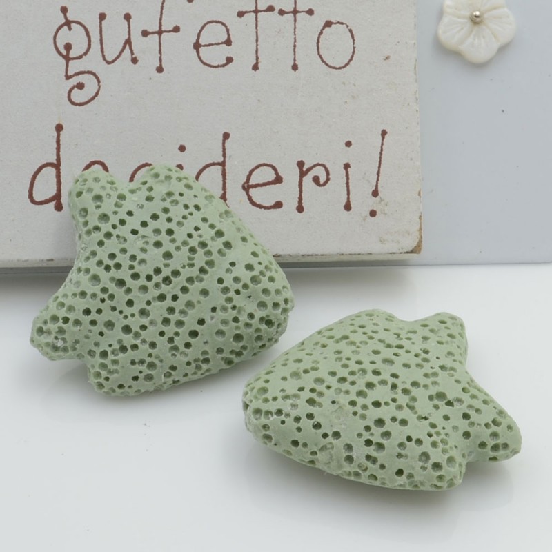 Pietra lavica pesce angelo verde chiaro 26x25mm 1pz Gioie d'Oriente